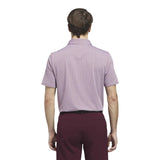 ADIDAS MENS PERFORMANCE TEXTURED GOLF POLO SHIRT - WHITE/MAROON