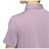 ADIDAS MENS PERFORMANCE TEXTURED GOLF POLO SHIRT - WHITE/MAROON