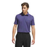 ADIDAS MENS TEXTURED GOLF POLO SHIRT - DUAL INDIGO/BLACK