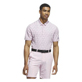 ADIDAS MENS ULTIMATE365 MICRO ARGYLE GOLF POLO SHIRT - CLEAR PINK/PRELOVED VIOLET