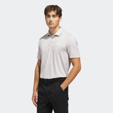 ADIDAS MENS PERFORMANCE TEXTURED GOLF POLO SHIRT - WHITE/WONALU