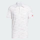 ADIDAS MEN'S ULTIMATE MESH PRINT GOLF POLO SHIRT COLLEGIATE RED