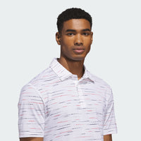ADIDAS MEN'S ULTIMATE MESH PRINT GOLF POLO SHIRT COLLEGIATE RED