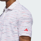 ADIDAS MEN'S ULTIMATE MESH PRINT GOLF POLO SHIRT COLLEGIATE RED