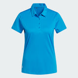 ADIDAS WOMENS PERFORMANCE SOLID SHORT SLEEVE POLO - BRIGHT BLUE