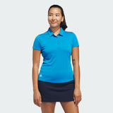 ADIDAS WOMENS PERFORMANCE SOLID SHORT SLEEVE POLO - BRIGHT BLUE