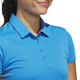 ADIDAS WOMENS PERFORMANCE SOLID SHORT SLEEVE POLO - BRIGHT BLUE