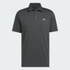 ADIDAS MENS PERFORMANCE TEXTURED GOLF POLO SHIRT - CARBON/BLACK