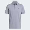 ADIDAS MENS PERFORMANCE TEXTURED GOLF POLO SHIRT - WHITE/COLLEGIATE NAVY