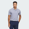 ADIDAS MENS PERFORMANCE TEXTURED GOLF POLO SHIRT - WHITE/COLLEGIATE NAVY