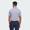 ADIDAS MENS PERFORMANCE TEXTURED GOLF POLO SHIRT - WHITE/COLLEGIATE NAVY
