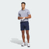 ADIDAS MENS PERFORMANCE TEXTURED GOLF POLO SHIRT - WHITE/COLLEGIATE NAVY