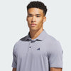 ADIDAS MENS PERFORMANCE TEXTURED GOLF POLO SHIRT - WHITE/COLLEGIATE NAVY