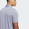 ADIDAS MENS PERFORMANCE TEXTURED GOLF POLO SHIRT - WHITE/COLLEGIATE NAVY