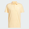 ADIDAS MENS PERFORMANCE TEXTURED GOLF POLO SHIRT - WHITE/SEMI ICE TANGERINE