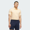 ADIDAS MENS PERFORMANCE TEXTURED GOLF POLO SHIRT - WHITE/SEMI ICE TANGERINE