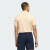 ADIDAS MENS PERFORMANCE TEXTURED GOLF POLO SHIRT - WHITE/SEMI ICE TANGERINE