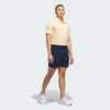 ADIDAS MENS PERFORMANCE TEXTURED GOLF POLO SHIRT - WHITE/SEMI ICE TANGERINE
