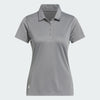 ADIDAS WOMENS PERFORMANCE SOLID SHORT SLEEVE POLO - GREY THREE