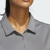 ADIDAS WOMENS PERFORMANCE SOLID SHORT SLEEVE POLO - GREY THREE