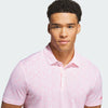 ADIDAS MENS ULTIMATE365 MESH PRINT CLIMACOOL GOLF POLO SHIRT - WHITE/PURE TURBO