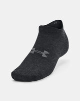 UNDER ARMOUR ESSENTIAL NO SHOW SOCK 3-PACK - BLACK/PITCH GRAY