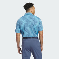 ADIDAS MEN'S ULTIMATE365 ALLOVER PRINT POLO SHIRT - Semi Blue Burst / Preloved Ink