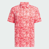 ADIDAS MEN'S ULTIMATE365 MESH PRINT GOLF POLO SHIRT - SEMI PINK SPARK