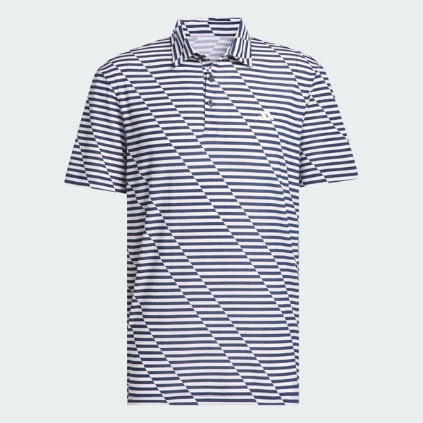 ADIDAS MEN'S ULTIMATE365 ALLOVER MESH PRINT POLO SHIRT - Collegiate Navy / White
