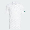 ADIDAS MEN'S ULTIMATE PRINT MESH GOLF POLO SHIRT - WHITE/COLLEGIATE GREEN