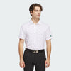 ADIDAS MEN'S ULTIMATE PRINT MESH GOLF POLO SHIRT - WHITE/COLLEGIATE GREEN