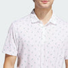 ADIDAS MEN'S ULTIMATE PRINT MESH GOLF POLO SHIRT - WHITE/COLLEGIATE GREEN