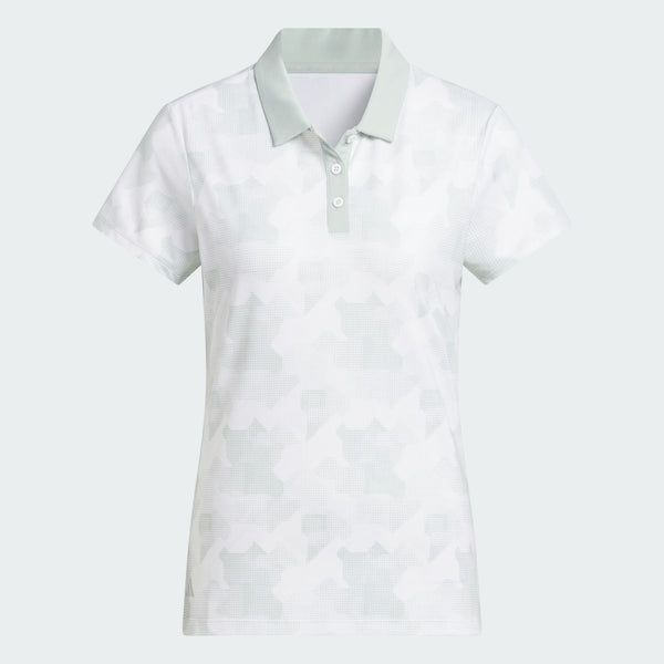 ADIDAS WOMEN'S ULTIMATE365 PRINTED POLO SHIRT - WONDER SILVER
