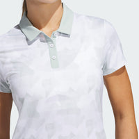 ADIDAS WOMEN'S ULTIMATE365 PRINTED POLO SHIRT - WONDER SILVER