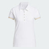 ADIDAS WOMENS ULTIMATE365 SHORT SLEEVE GOLF POLO SHIRT - WHITE/BEIGE