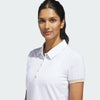 ADIDAS WOMENS ULTIMATE365 SHORT SLEEVE GOLF POLO SHIRT - WHITE/BEIGE