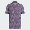 ADIDAS MENS ULTIMATE TEXTURED PRINT GOLF POLO SHIRT - PURPLE