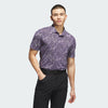ADIDAS MENS ULTIMATE TEXTURED PRINT GOLF POLO SHIRT - PURPLE