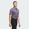 ADIDAS MENS ULTIMATE TEXTURED PRINT GOLF POLO SHIRT - PURPLE
