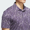 ADIDAS MENS ULTIMATE TEXTURED PRINT GOLF POLO SHIRT - PURPLE