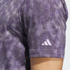 ADIDAS MENS ULTIMATE TEXTURED PRINT GOLF POLO SHIRT - PURPLE