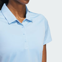 ADIDAS WOMEN'S PERFORMANCE PRIMEGREEN GOLF POLO SHIRT - CLEAR SKY