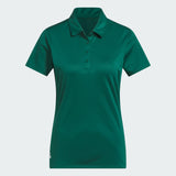ADIDAS WOMEN'S SOLID PERFORMANCE SHORT SLEEVE GOLF POLO SHIRT - COLLEGIATE GREEN