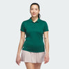 ADIDAS WOMEN'S SOLID PERFORMANCE SHORT SLEEVE GOLF POLO SHIRT - COLLEGIATE GREEN