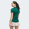 ADIDAS WOMEN'S SOLID PERFORMANCE SHORT SLEEVE GOLF POLO SHIRT - COLLEGIATE GREEN