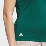 ADIDAS WOMEN'S SOLID PERFORMANCE SHORT SLEEVE GOLF POLO SHIRT - COLLEGIATE GREEN