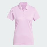 ADIDAS WOMEN'S SOLID PERFORMANCE SHORT SLEEVE GOLF POLO SHIRT - CLEAR LILAC
