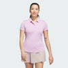 ADIDAS WOMEN'S SOLID PERFORMANCE SHORT SLEEVE GOLF POLO SHIRT - CLEAR LILAC