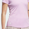 ADIDAS WOMEN'S SOLID PERFORMANCE SHORT SLEEVE GOLF POLO SHIRT - CLEAR LILAC