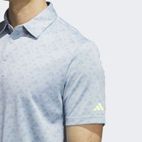 ADIDAS MEN'S CORE ALLOVER PRINT GOLF POLO SHIRT - Wonder Blue / Ambient Sky